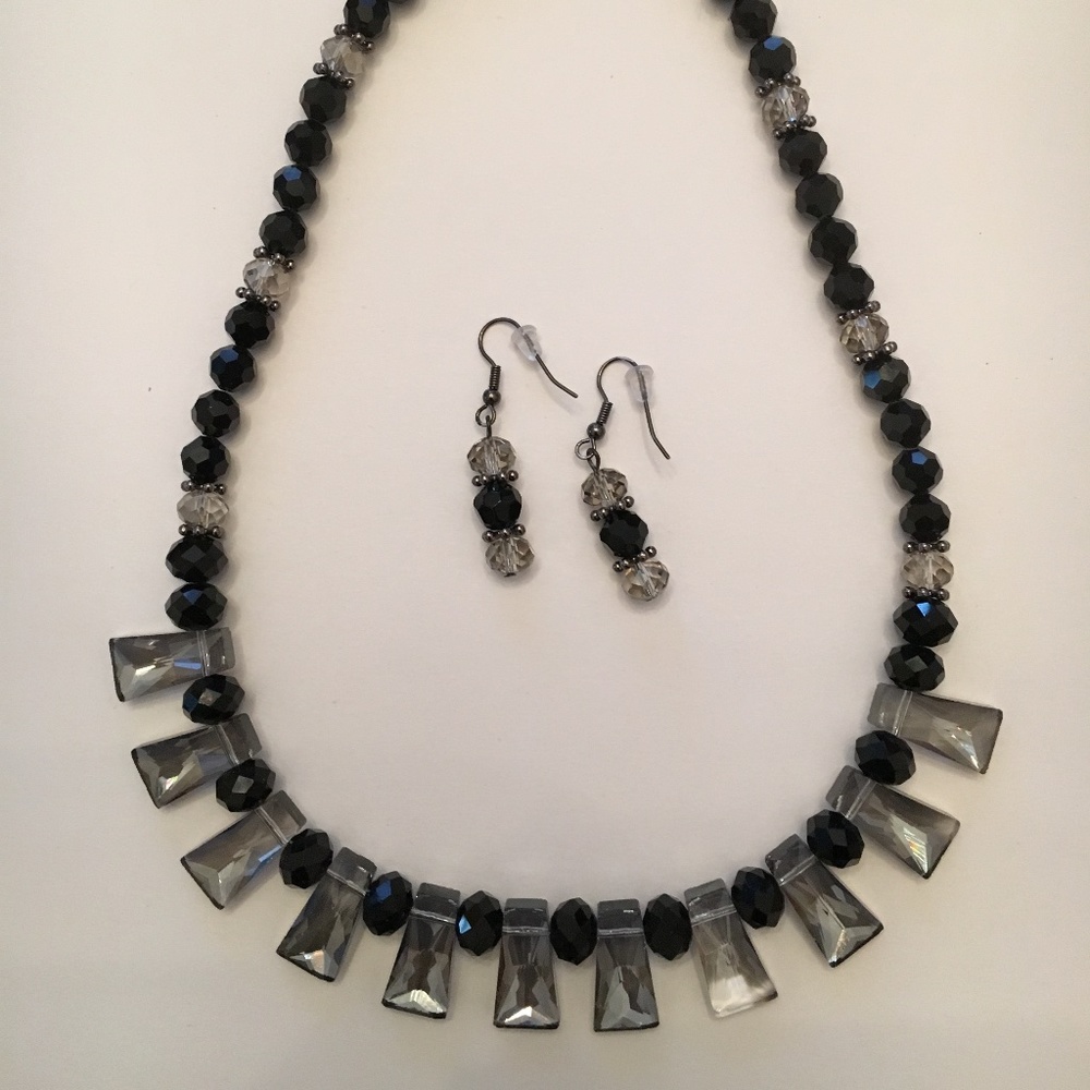 Crystal Necklace and Earrings Set